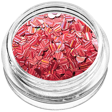 Конфеті кружечки для декору, коралова голограма середні, фото 1