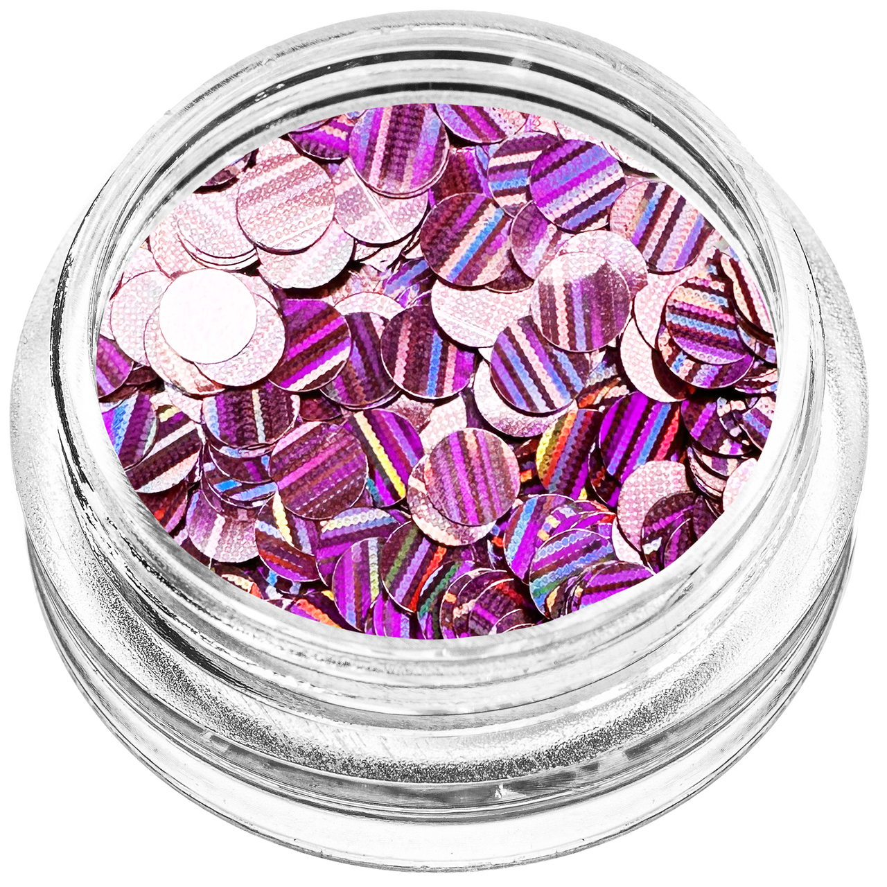 Конфеті кружечки для декору, рожева голограма великі