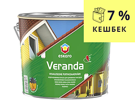 Фарба олійно-акрилова ESKARO VERANDA для деревини напівматова біла-база А 2,85л