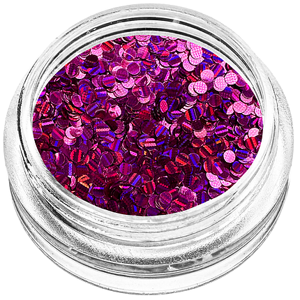 Конфеті кружечки для декору, малинова голограма маленькі, фото 1