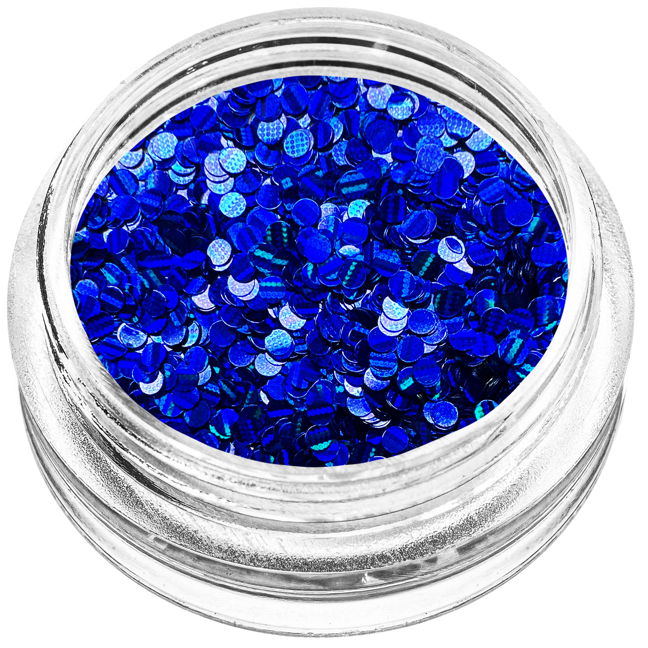 Конфеті кружечки для декору, синя голограма маленькі