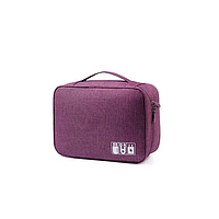 Органайзер сумка для электроники проводов личных вещей фиолетовый