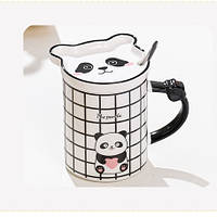Чашка керамическая 350 мл The Panda с блюдцем и ложкой
