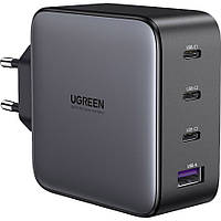 Быстрое сетевое зарядное устройство Ugreen GaN Fast Charger 100W 3 Type-C + USB Type A PD 3.0 QC4.0 Black