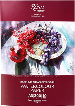 Папір для аквар. А3 (10арк./200гр/м2) Натюрморт дрібне зерно №16921001/Rosa Studio/(10)