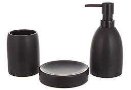 Набір для ванної кімнати (3 предмети) дозатор для мила, склянка для зубних щіток та мильниця