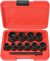 Набір для викручування пошкоджених болтів і гайок 10 шт (високий профіль) Rewolt T1344, комплект екстракторів