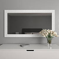 Настенное зеркало в белой оправе 56 на 156 Black Mirror для массажного кабинета