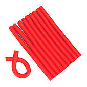 Бігуді-папільйотки гнучкі гумові без липучки 12х240 мм №5 червоні (упаковка 10 шт)