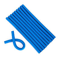 Бигуди-папильотки гибкие резиновые без липучки 12х240 мм №5 синие (упаковка 10 шт)