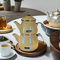 Эмалированный эксклюзивный чайник двойной турецкий для всех видов плит Paçi Elite Class 3.2 л