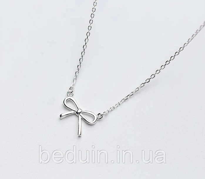 Срібна підвіска, ланцюжок на шию "Бантик" — срібло 925 проби EGYPT SILVER