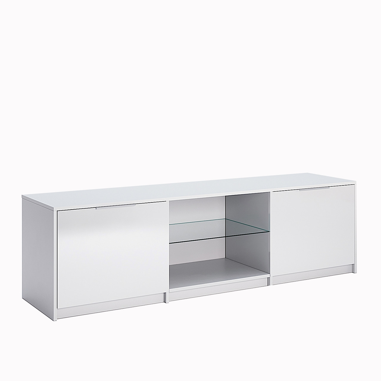 Сучасна біла глянцева довга ТВ тумба під телевізор 180 см у спальню, вітальню, зал Рома Миро-Марк, фото 1