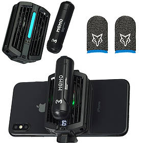 Комплект: кулер охолодження телефону Пельтьє MEMO DL10 RGB з батареєю підсвічуванням + 2 напальчники Sarafox v2