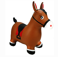 Прыгун резиновый детский Ослик лошадка коричневый для девочек и мальчиков