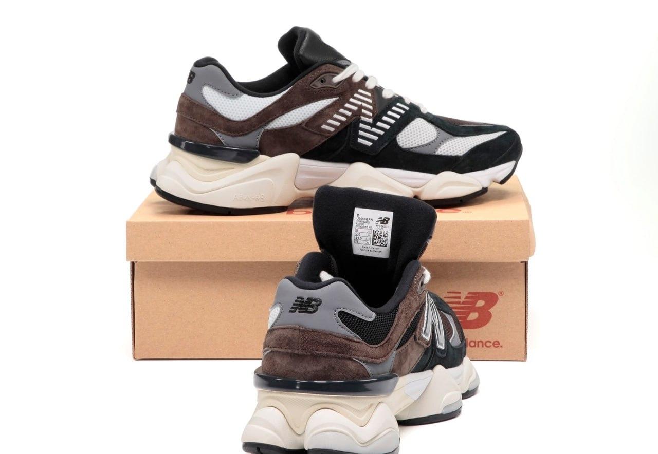 Чоловічі Кросівки New Balance 9060 Black White Brown (чорні