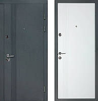 Двери входные Булат В-413 мод.172 графит матовый / белая шагрень (квартирный тип)