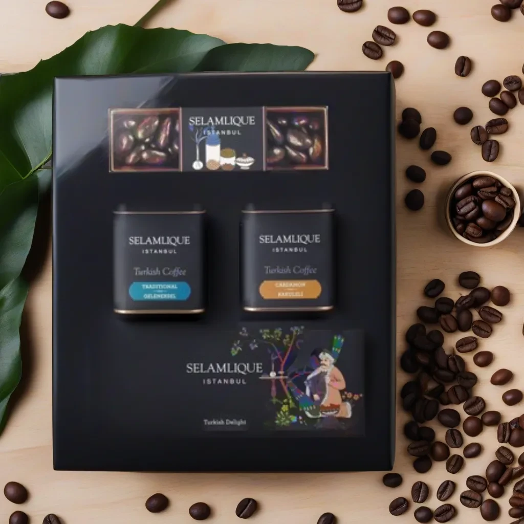 Подарункова кава, набір Галата з турецької кави та солодощів, діловий подарунок у гарній упаковці, фото 1