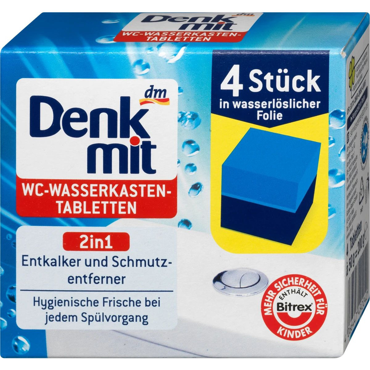 Таблетки для бачка унітазу Denkmit WC Wasserkasten tabletten 2in1, 4шт/уп