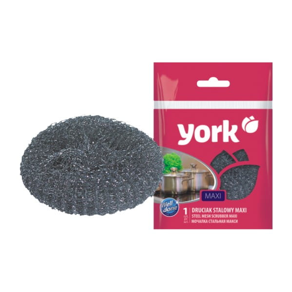 Губка для посуду МАХІ стальна, 32 г, ТМ York