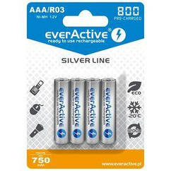 Аккумулятор everActive AAA/HR03 Ni-MH 800mAh BL 4шт