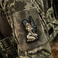 M-Tac Резиновый Шеврон нашивка « Девушка Воительница » блондинка Tactical girl пвх для военных
