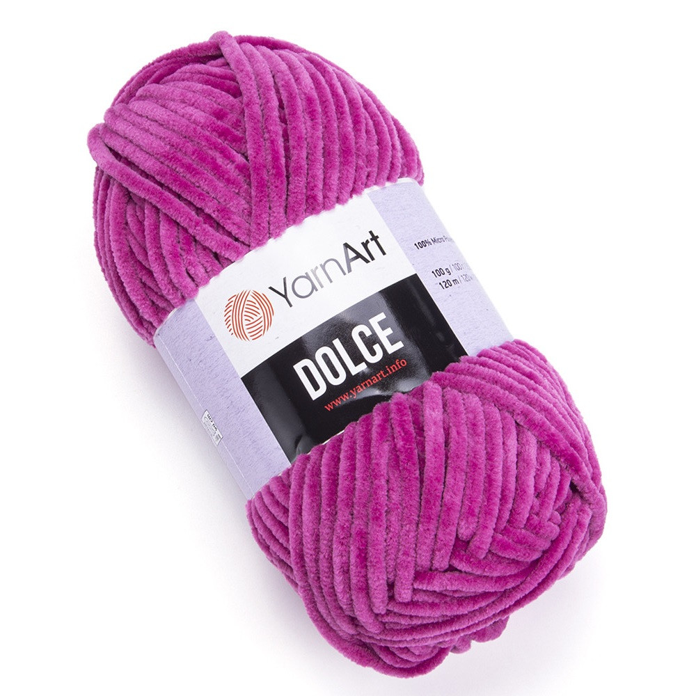 Пряжа плюшева YarnArt Dolce, Рожева фуксія №794, (Ярнарт Дольче) 100гр., 120м. нитки для в'язання