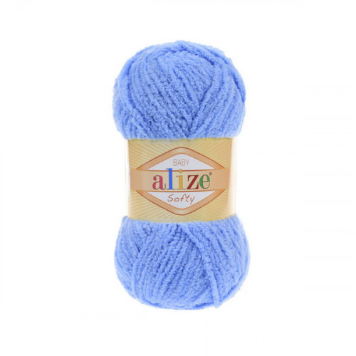 Пряжа плюшева Alize Softy (Алізе Софтлі), Васильковий №40, 50гр., 115м. нитки для в'язання