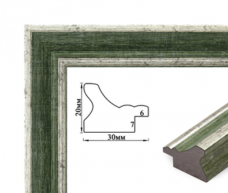 Багетна рамка (темний смарагд, 3 см) 40х50