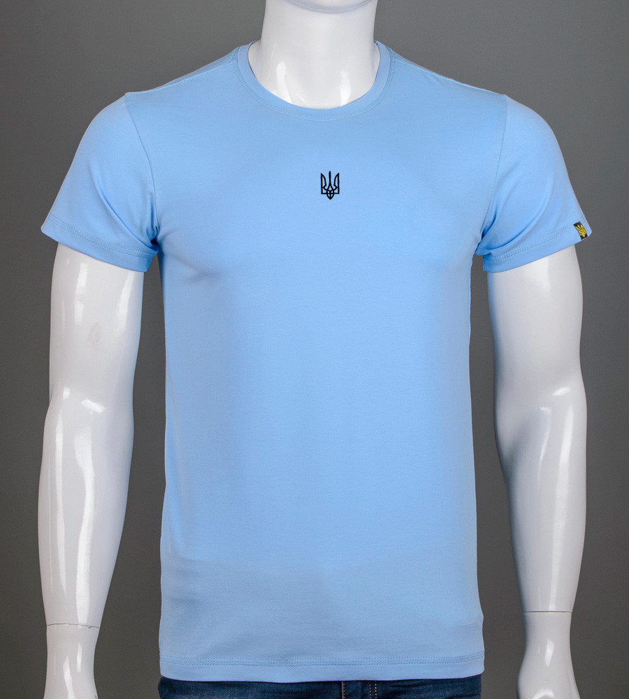 Футболка чоловіча Тризуб 2301м (Уп.4шт M-XXL), Блакитний