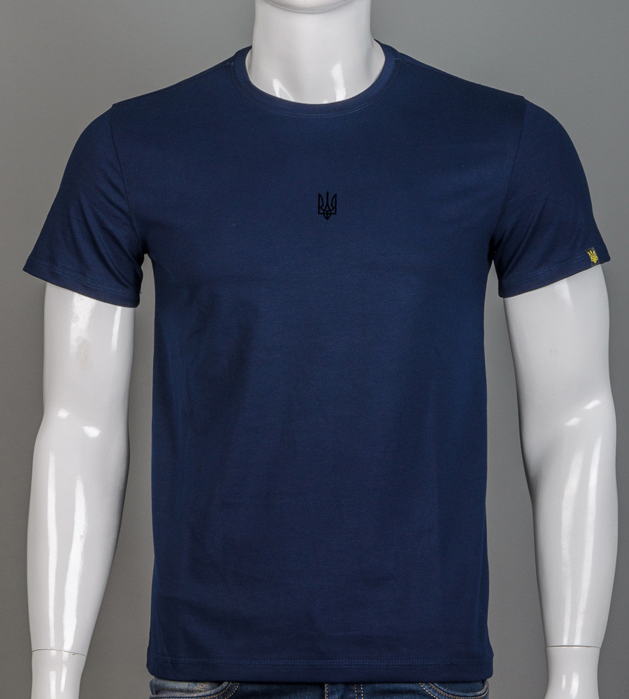 Футболка батал Тризуб 2401б (Уп.4шт 3XL,4XL), Темно-синій, фото 1