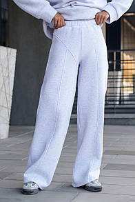 Теплі світло-сірі меланжеві брюки на флісі розмір XS, S, M, L, XL Ісса