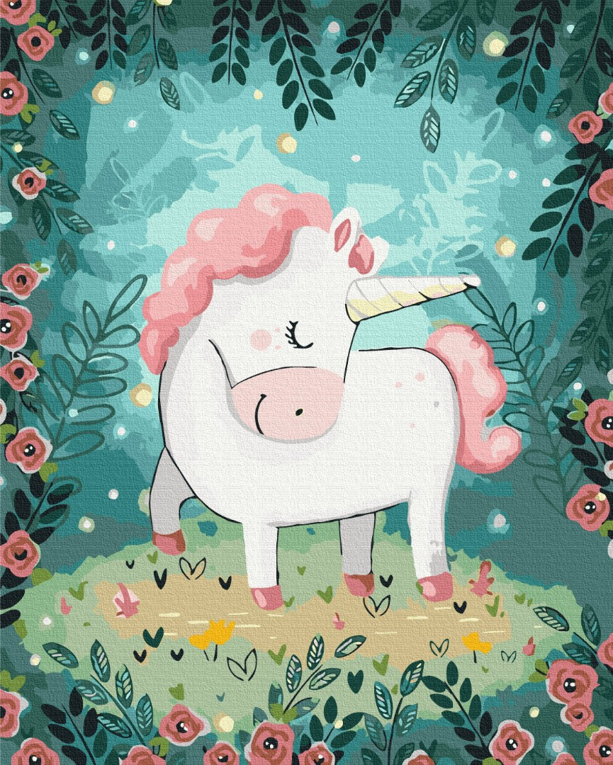 Картина за номерами "Єдиноріг" 48x60 см на підрамнику акрилом для дорослих та дітей подарунок, фото 1