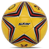 Мяч футбольный №4 PU ламин. STAR TING SB3134-05 (№4, 5 сл., сшит вручную, желтый-красный)
