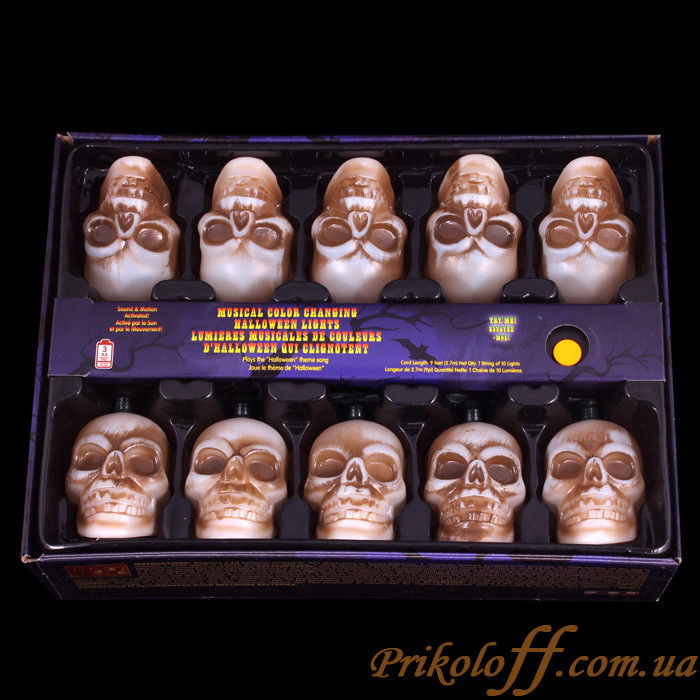 Музична гірлянда «Череп» на Хелловін, фото 1