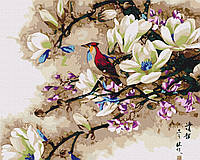 Картины по номерам "Пение экзотической птицы" раскраски по цифрам.40*50 см.Украина