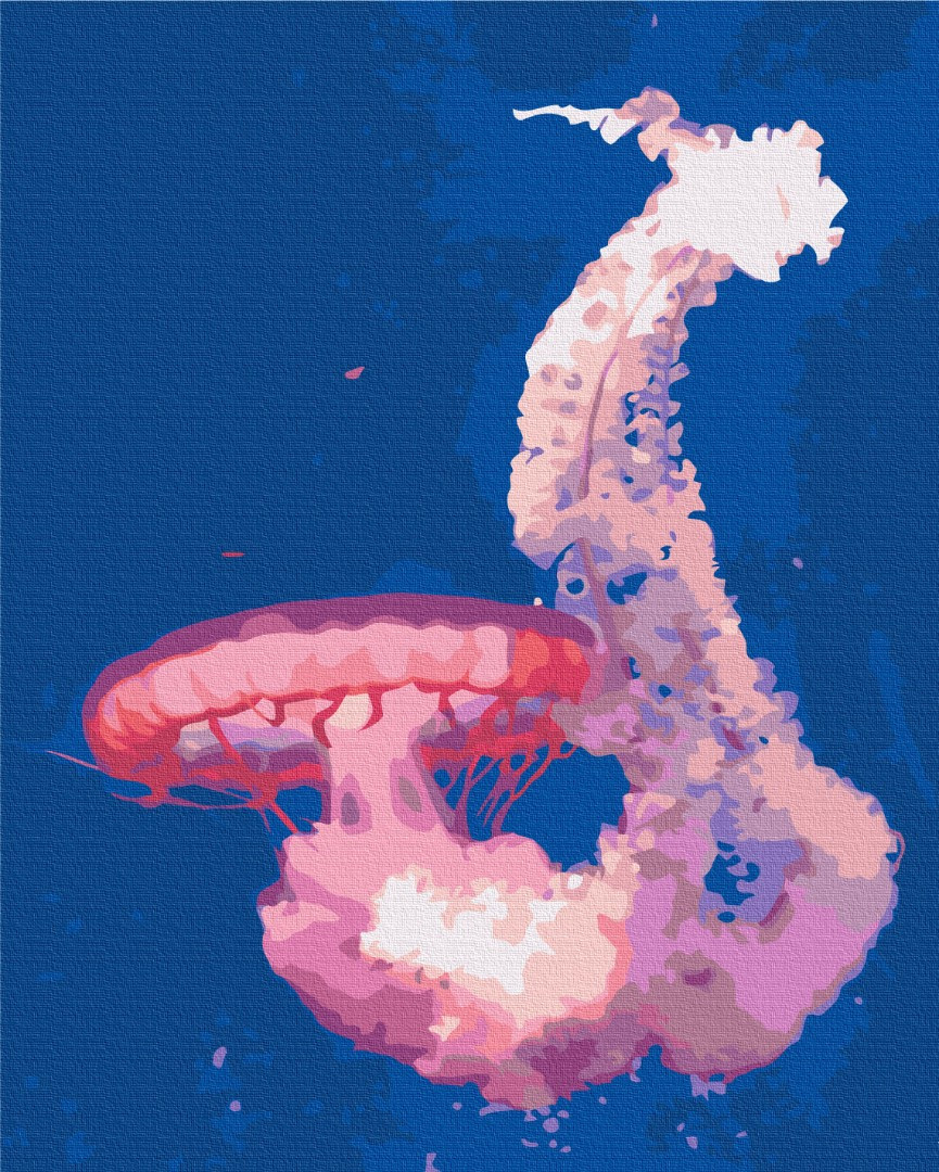 Картина за номерами "Медуза у польоті" набір для творчості 48x60 см на полотні акрил 3 пензлі подарунок, фото 1