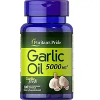 Здоров'я серця і серцево-судинної системи Puritan's Pride Garlic Oil 5000 mg 100 Rapid Release Softgels