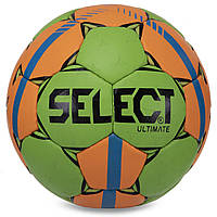 Мяч для гандбола SELECT HB-3663-2 (PVC, р-р 1, 5 слоев, сшит вручную, зеленый-оранжевый)