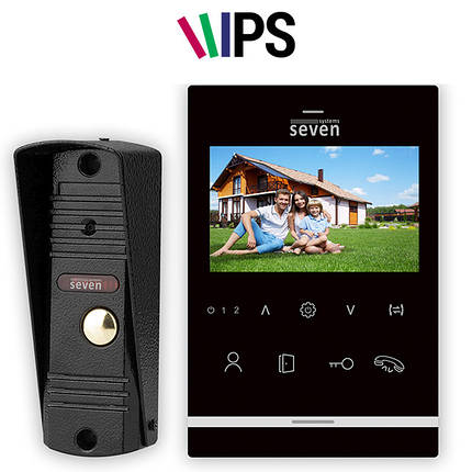 Комплект домофону 4 дюйми з панеллю виклику SEVEN DP–7542 Kit black, фото 1