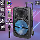 Професійна акустична система XPRO NDR-12 караоке Bluetooth мікрофон RGB пульт (MER-15678_3136), фото 4