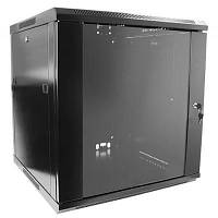 Шкаф настенный Hypernet 12U 19" 600x450, glass door, black (WMNC-12U-FLAT-BLACK) d