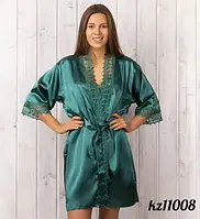 Комплект халат с пижамой майка и шорты атлас DOMINANT  11008