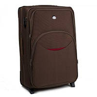 Дорожный чемодан на колесиках полиэстер коричневый Арт.1708/2 brown (S) Wings Польща