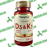 Вітаміни D3 і K2 Piping Rock Vitamin D3 & K2 (1000IU, 25 мкг & 45 мкг) 200 капс