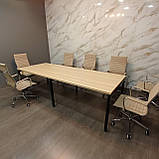 Офісний стіл для переговорів Loft-design Q-2700 мм довгий прямокутний лдсп дуб-палена, фото 8