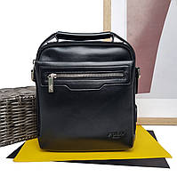 Чоловіча сумка молодіжна штучна шкіра чорний Арт.395-2 black Polo (54)
