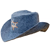 Захисна термостійка шапка з вологостійкої тканини для лазні та сауни, шапка для лазні з принтом "Шериф"