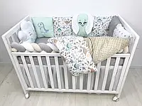 Детский постельный набор постель с бортиками в кроватку "Динозаврики" (2724)