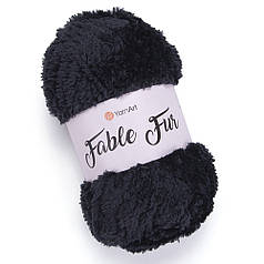 Пряжа YarnArt Fable Fur, імітація хутра, колір 988, чорний